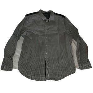 Guess Shirt Men‎ Size XL Slim Fit Black White Shepard Check Long Sleeve Gingham